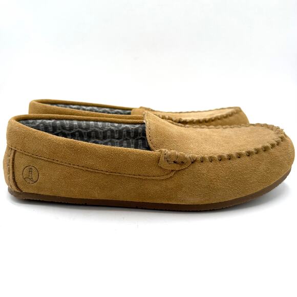 Lands’ End Women’s Suede Moccasin Slippers Tan Loafers Indoor Shoes Size 8 - Picture 1 of 8